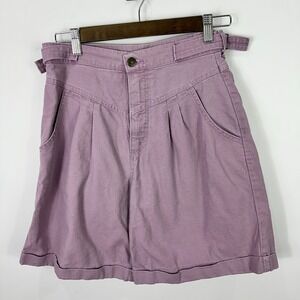 Vintage Wrangler Shorts 10 Purple High Rise Pleated USA Made Mom Retro 90s Y2K